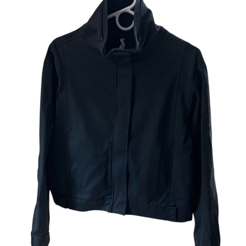 Lululemon Athletica Black Full Zip Stand Collar Jacket Womens Size 6 Made Canada